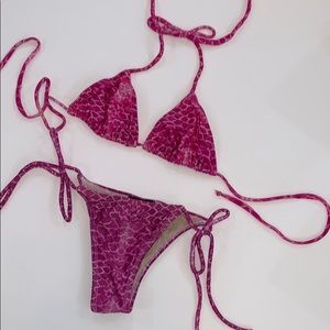 Pink scales two piece bikini